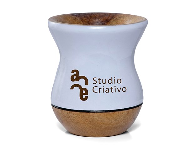 Cuia Madeira Nobre de Imbuia Colorida