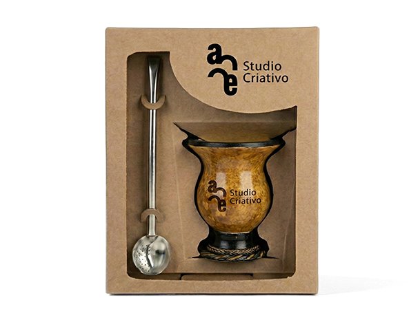 Kit Premium Cuia Pé Tradicional + Bomba Inox